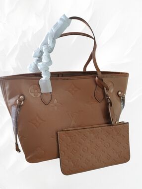 Neverfull L V Bag Tote Brown Cognac